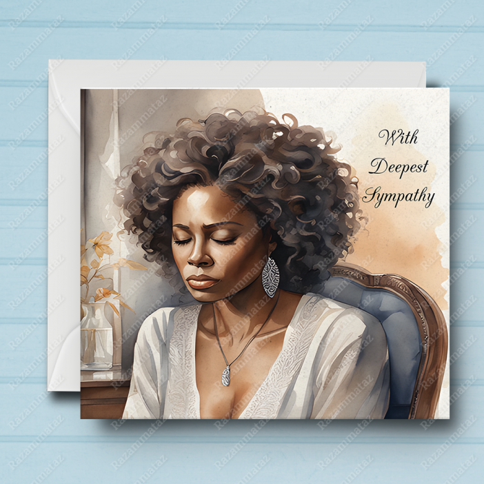 Black Sympathy Card W